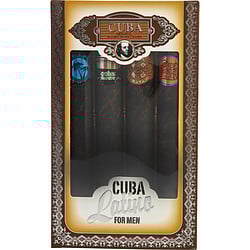 CUBA LATINO VARIETY by Cuba - 4 PIECE MINI VARIETY WITH CUBA COPACABANA & CARNAVAL & CACTUS & MAYA & ALL ARE EDT SPRAY 1.17 OZ