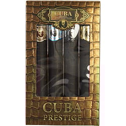 CUBA VARIETY by Cuba - 4 PIECE VARIETY-PRESTIGE SET-INCLUDES CLASSIC, BLACK, PLATINUM & LEGACY AND ALL ARE EDT SPRAY