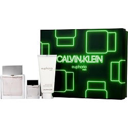 EUPHORIA MEN by Calvin Klein - EDT SPRAY 3.4 OZ & AFTERSHAVE BALM 3.4 OZ & EDT SPRAY 0.5 OZ