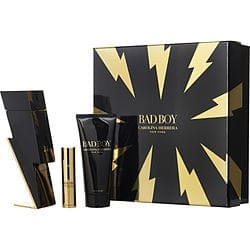 CH BAD BOY by Carolina Herrera - EDT SPRAY 3.4 OZ & SHOWER GEL 3.4 OZ & EDT TRAVEL SPRAY 0.34 OZ MINI