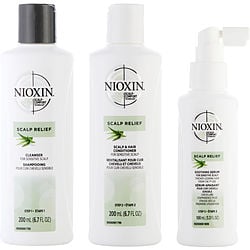 NIOXIN by Nioxin - SCALP RELIEF 3 PIECE SET (CLEANSER 6.7OZ, CONDITIONER 6.7OZ, SERUM