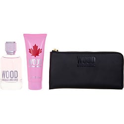 DSQUARED2 WOOD by Dsquared2 - EDT SPRAY 3.4 OZ & BATH AND SHOWER GEL 3.4 OZ & PURSE