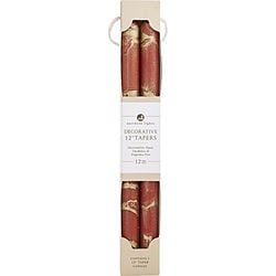 TERRA COTTA WITH GOLD by Northern Lights - 12" DECORATIVE TAPERS (2 PACK)