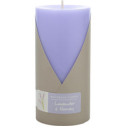 LAVENDER & HONEY by Northern Lights - ONE 3X6 INCH PILLAR CANDLE. BURNS APPROX.