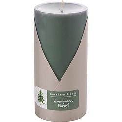EVERGREEN FOREST by Northern Lights - ONE 3X6 INCH PILLAR CANDLE. BURNS APPROX.
