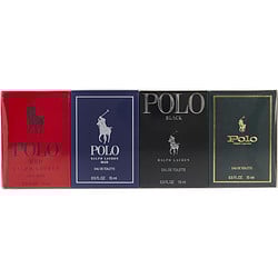 RALPH LAUREN VARIETY by Ralph Lauren - 4 PIECE MINI VARIETY WITH POLO & POLO BLUE & POLO BLACK & POLO RED AND ALL EDT 0.5 OZ
