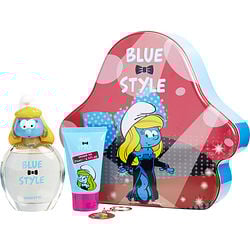 SMURFS 3D by First American Brands - 3 PIECES SMURFETTE WITH EDT SPRAY 3.4 OZ & SHOWER GEL 2.5 OZ & KEY CHAIN (BLUE & STYLE)
