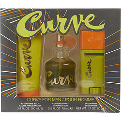 CURVE by Liz Claiborne - COLOGNE SPRAY 2.5 OZ & AFTERSHAVE BALM 3.4 OZ & DEODORANT STICK 1.7 OZ