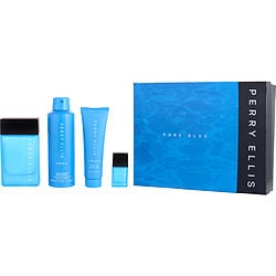 PERRY ELLIS PURE BLUE by Perry Ellis - EDT SPRAY 3.4 OZ & DEODORANT SPRAY 6 OZ & SHOWER GEL 3 OZ & EDT SPRAY 0.25 OZ