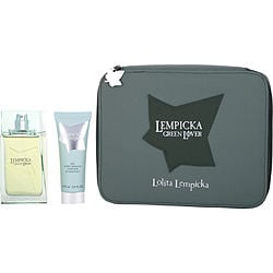 LOLITA LEMPICKA GREEN LOVER by Lolita Lempicka - EDT SPRAY 3.4 OZ & AFTERSHAVE GEL 2.5 OZ & TOILETRY BAG