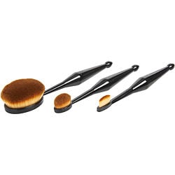 Qentissi by Qentessi - Make Up Oval Brush Set: Small Straight Shaped Brush + Medium Oval Shaped Brush + Large Oval Shaped Brush -