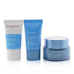 Clarins by Clarins - My Hydrating Essentials Set: Fresh Scrub Cream Scrub 15ml + SOS Hydra Hydration Mask 15ml + Hydra-Essential Moisturizer 50ml