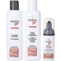 NIOXIN by Nioxin - SET-3 PIECE FULL KIT SYSTEM 4 WITH CLEANSER SHAMPOO 5 OZ & SCALP THERAPY CONDITIONER 5 OZ & SCALP TREATMENT 1.7 OZ