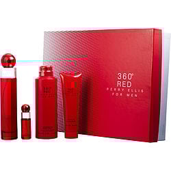 PERRY ELLIS 360 RED by Perry Ellis - EDT SPRAY 3.4 OZ & SHOWER GEL 3 OZ & DEODORANT BODY SPRAY 6 OZ & EDT SPRAY 0.25 OZ MINI