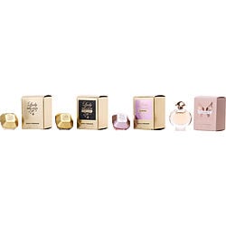 PACO RABANNE VARIETY by Paco Rabanne - 4 PIECE WOMENS MINI VARIETY WITH LADY MILLION & LADY MILLION EMPIRE & LADY MILLION FABULOUS & OLYMPEA AND ALL ARE EAU DE PARFUM MINI