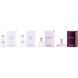 CALVIN KLEIN VARIETY by Calvin Klein - 4 PIECE WOMENS MINI VARIETY WITH CK ONE EDT 0.33 OZ X 2 & ETERNITY EDP 0.17 OZ & EUPHORIA EDP 0.17 OZ AND ALL ARE MINIS