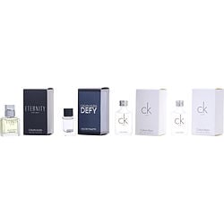 CALVIN KLEIN VARIETY by Calvin Klein - 4 PIECE MENS MINI VARIETY WITH ETERNITY & CK ONE X 2 & CK DEFY AND ALL ARE 0.33 OZ MINI