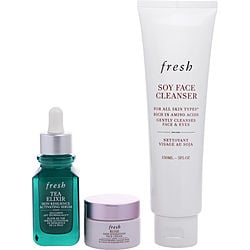 Fresh by Fresh - Hydration Boost Trio Set: Soy Cleanser 150ml + Tea Elixir 30ml + Rose Face Cream 15ml