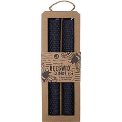 BEESWAX BLACK by Northern Lights - 8" TAPER CANDLE (2 PACK)