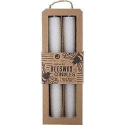 BEESWAX WHITE by Northern Lights - 8" TAPER CANDLE (2 PACK)